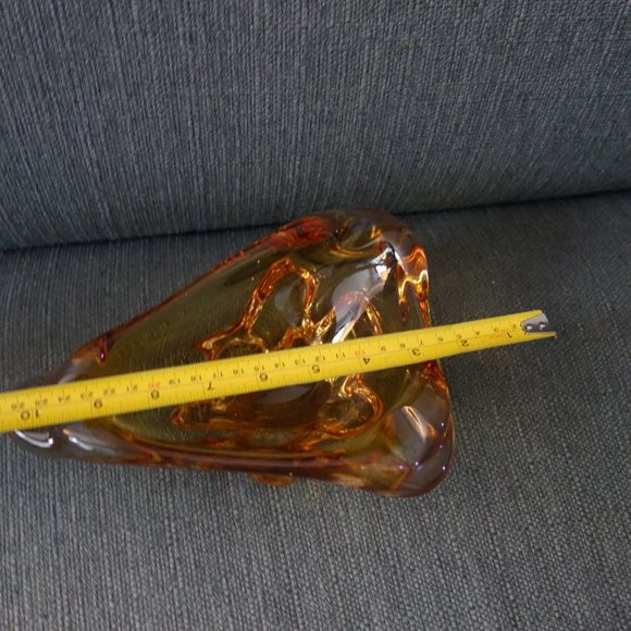 Glass Amber Color Ash Tray - Picture 10 of 11